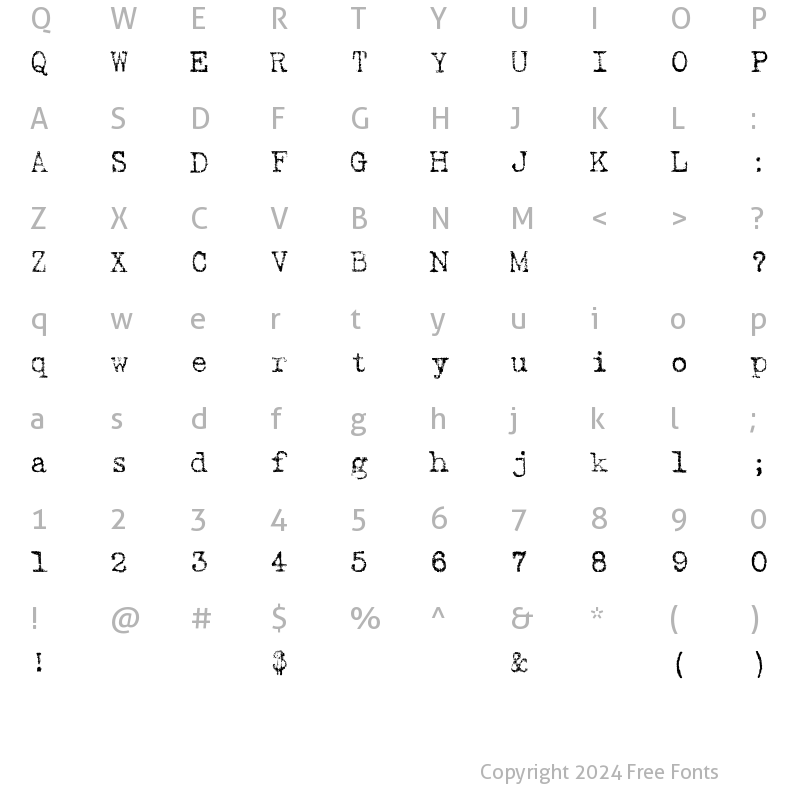 Character Map of Harting2 Regular