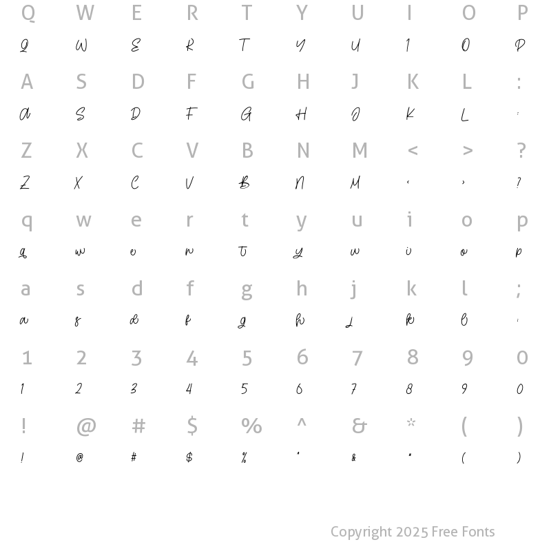 Character Map of Hartwod Alt Regular