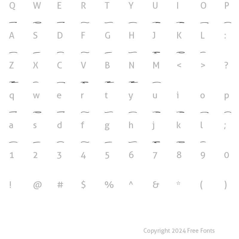 Character Map of Hartwod Swash Regular