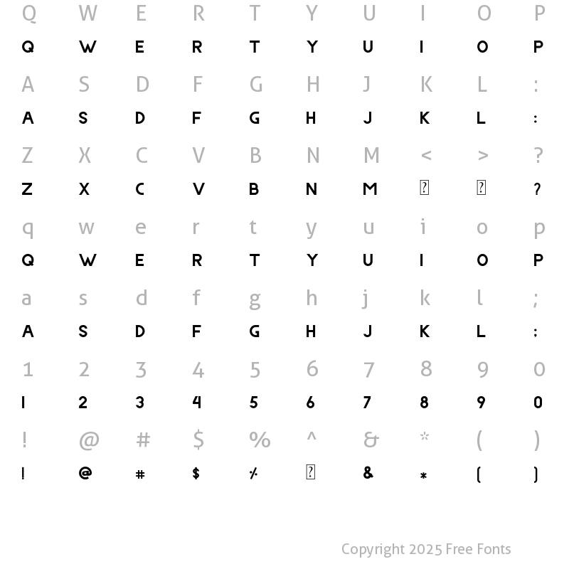 Character Map of Harugha Regular