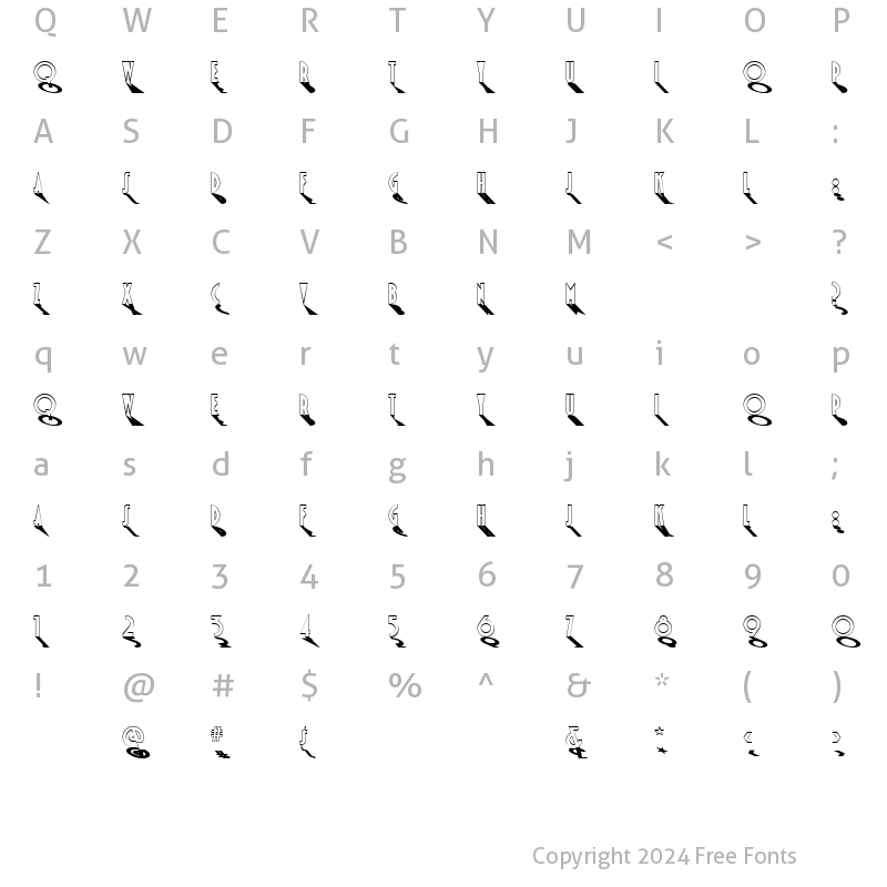 Character Map of Harvest Moon NF Regular