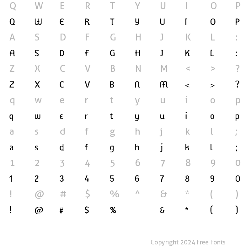 Character Map of Hasenchartbreaker Regular