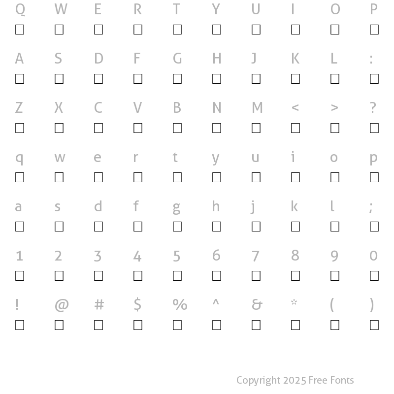 Character Map of HASOOB Normal