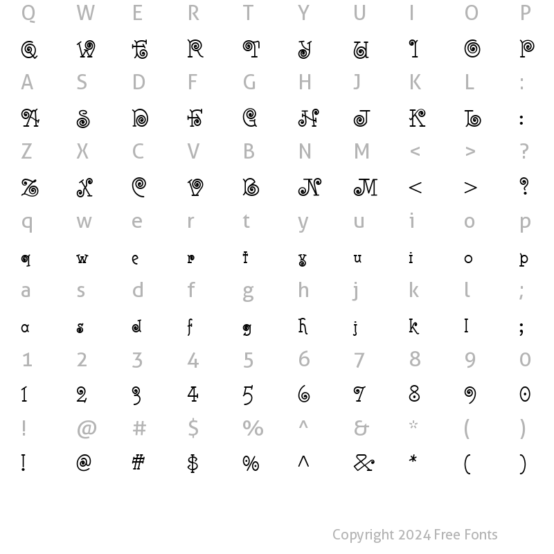 Character Map of Hasta La Pasta NF Regular