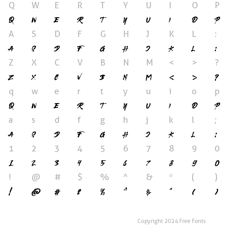 Character Map of Hatchback Regular