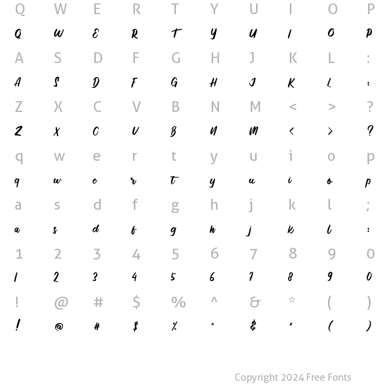 Character Map of Hatchen Regular