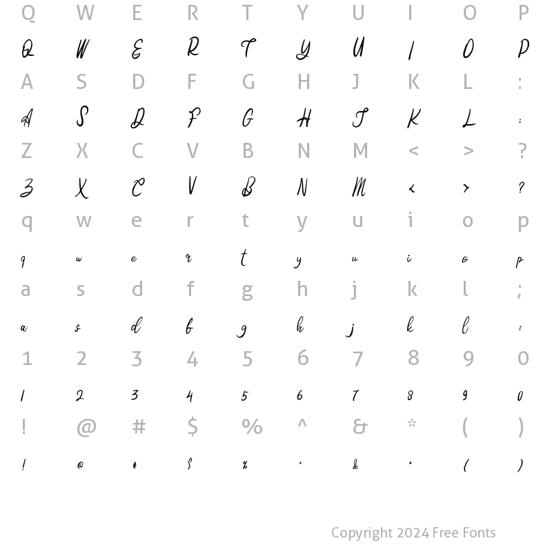 Character Map of Hatedo Regular