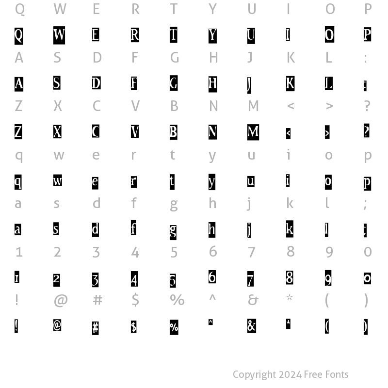 Character Map of HateNote Extortionate Regular