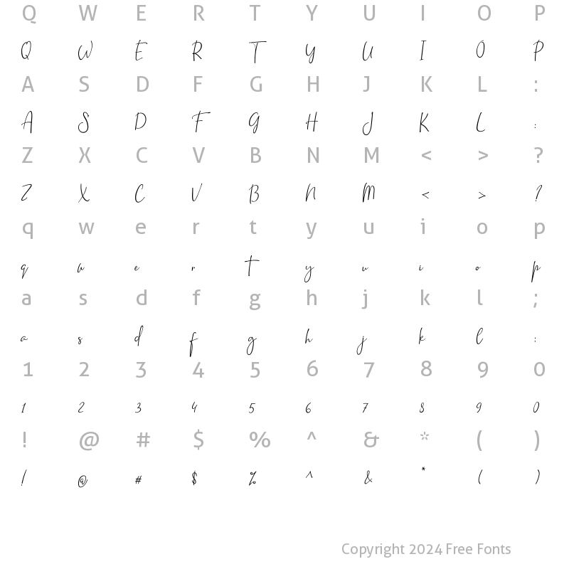 Character Map of Hatmi White Regular