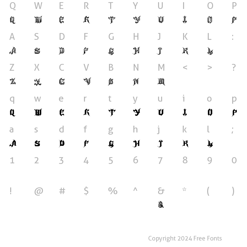 Character Map of Haunted Regular