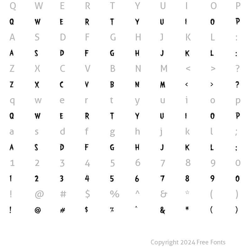 Character Map of HauntedHouse Regular