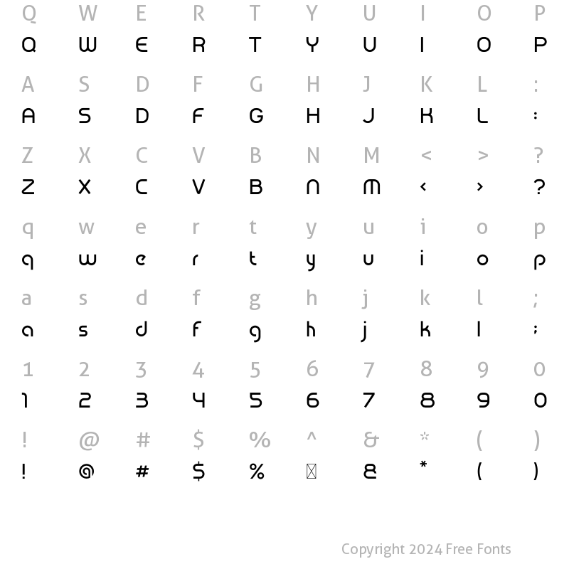 Character Map of Hausbau Regular