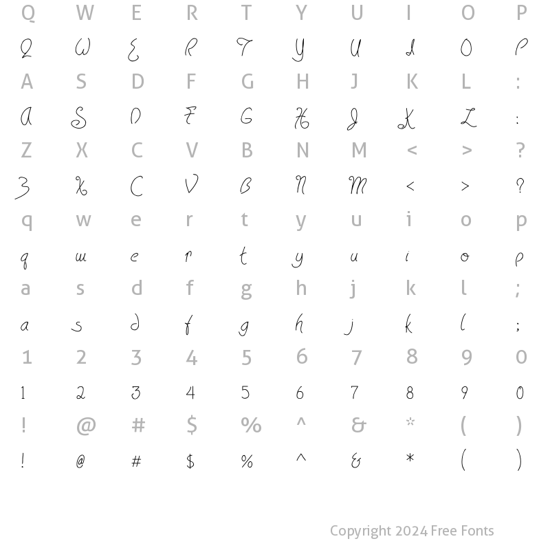 Character Map of HavingWrit Regular