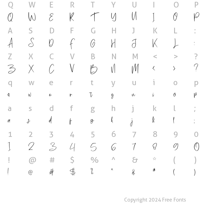 Character Map of Hawkins park Regular