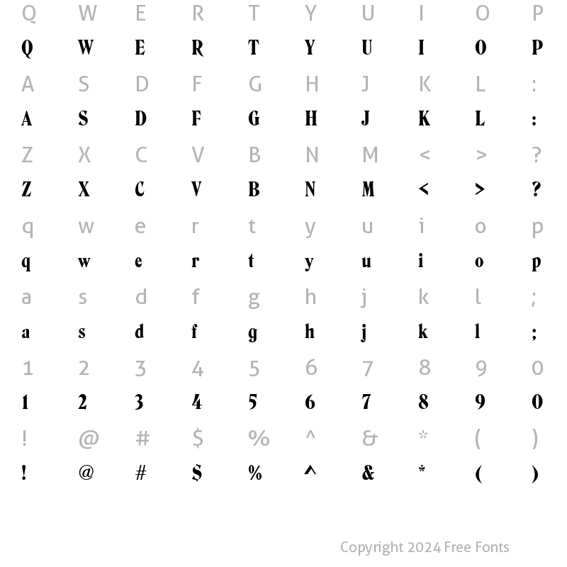 Character Map of Hawkins Regular