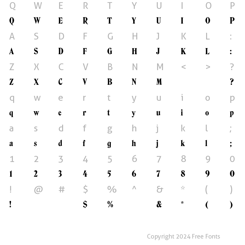 Character Map of HawthornEF Regular