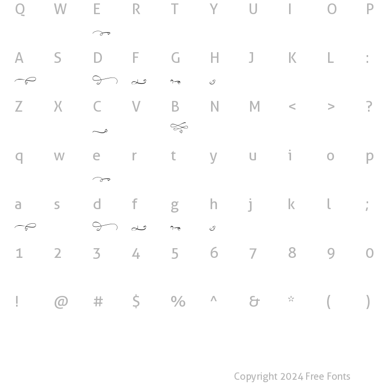 Character Map of Hay Git Swash Regular