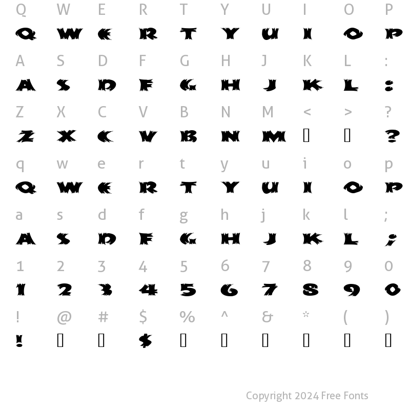 Character Map of Hay Stack MF Wide