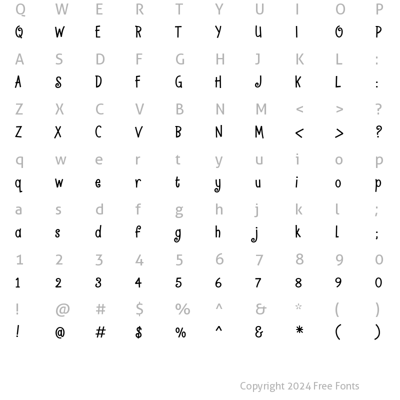 Character Map of Hayseed Regular