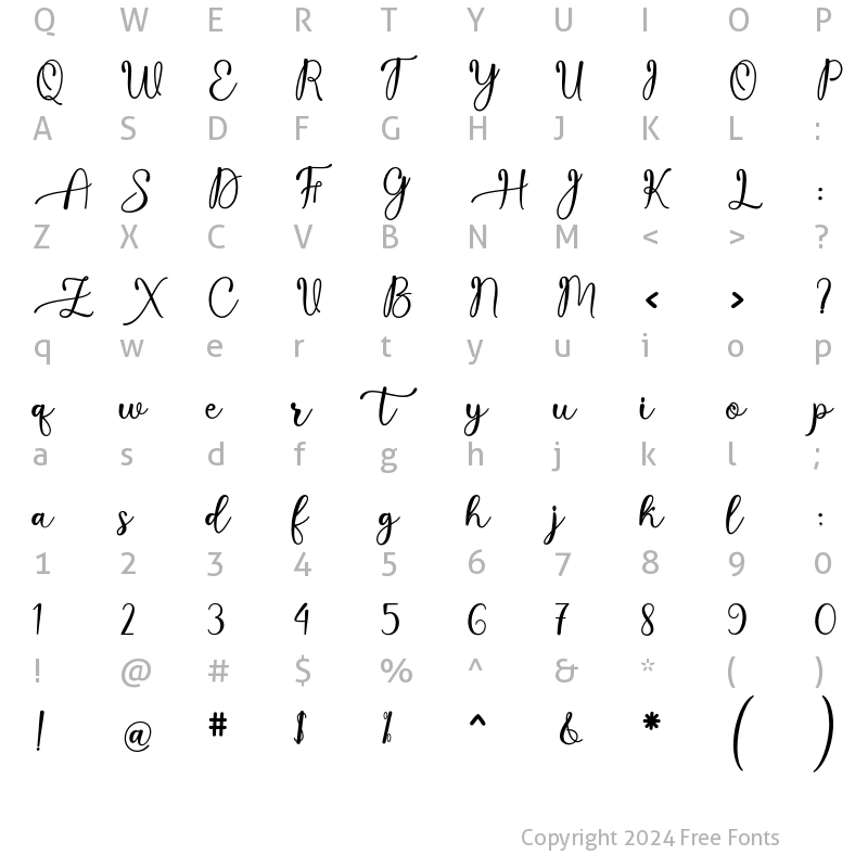 Character Map of Haythen Maglley Bold Regular