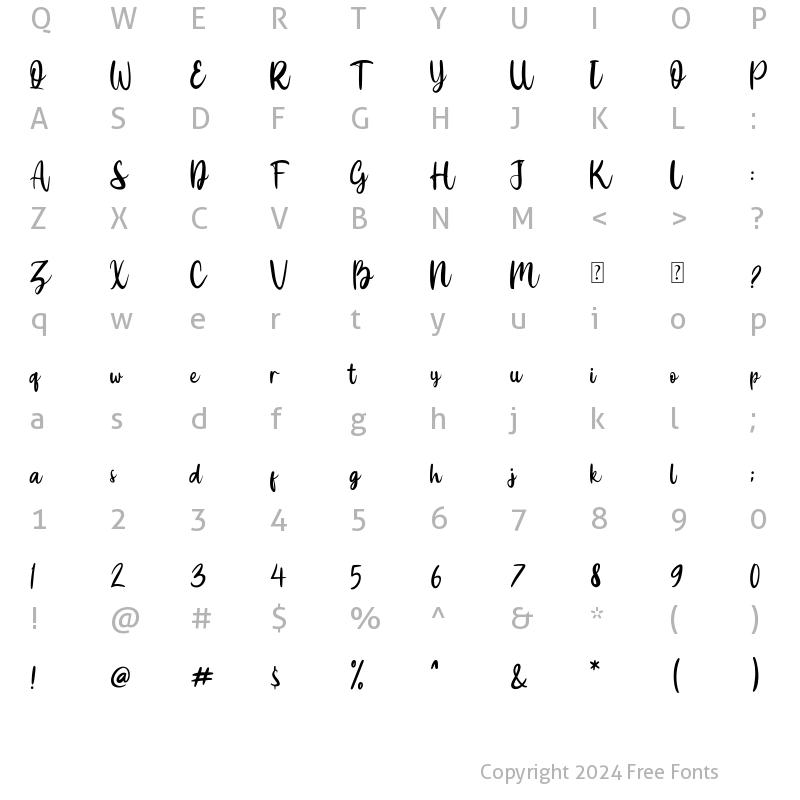 Character Map of Hazanah Regular