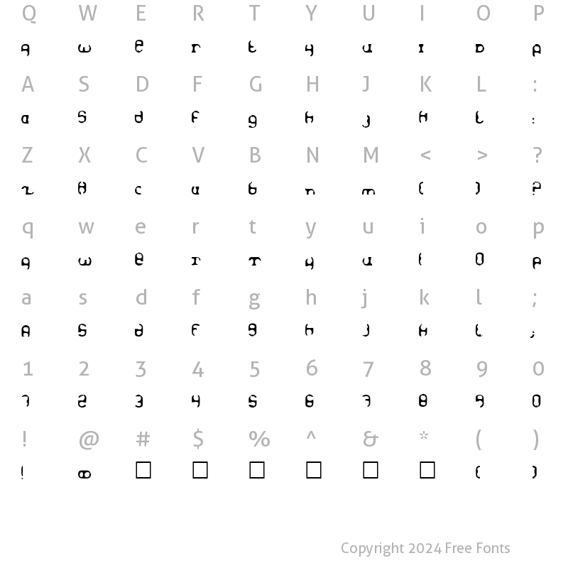 Character Map of Haze Regular