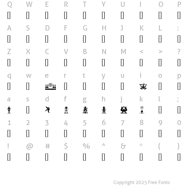 Character Map of H.C. Andersen Paper Cuttings Regular