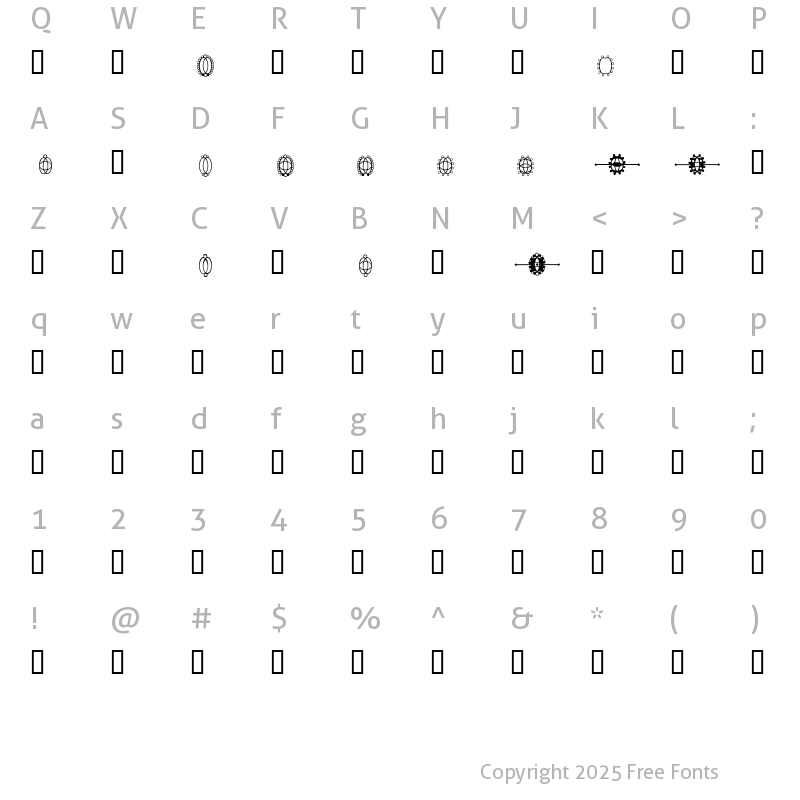 Character Map of HDGEMS2 Regular