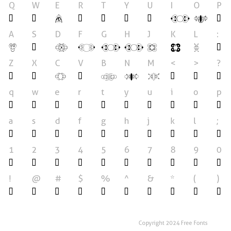 Character Map of HDGEMS7 Regular