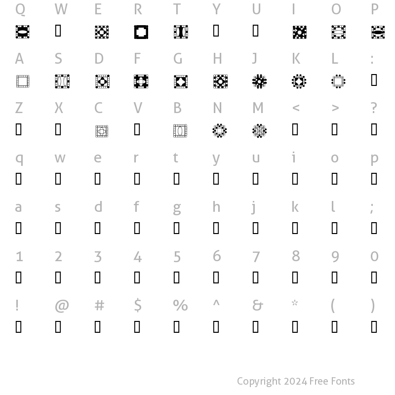 Character Map of HDGEMS9 Regular