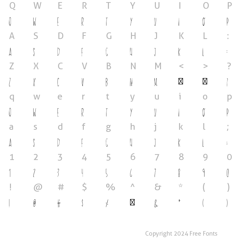 Character Map of He loves me Regular