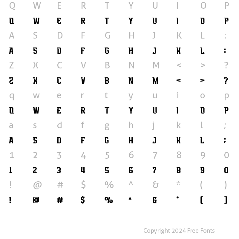 Character Map of headbears Regular