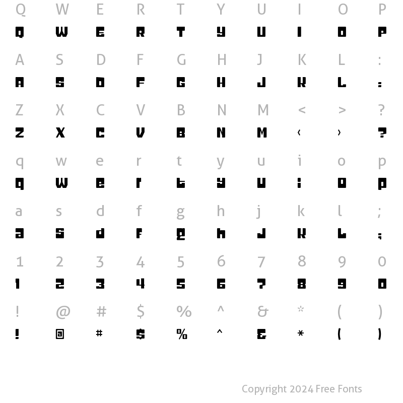 Character Map of Headcold Regular