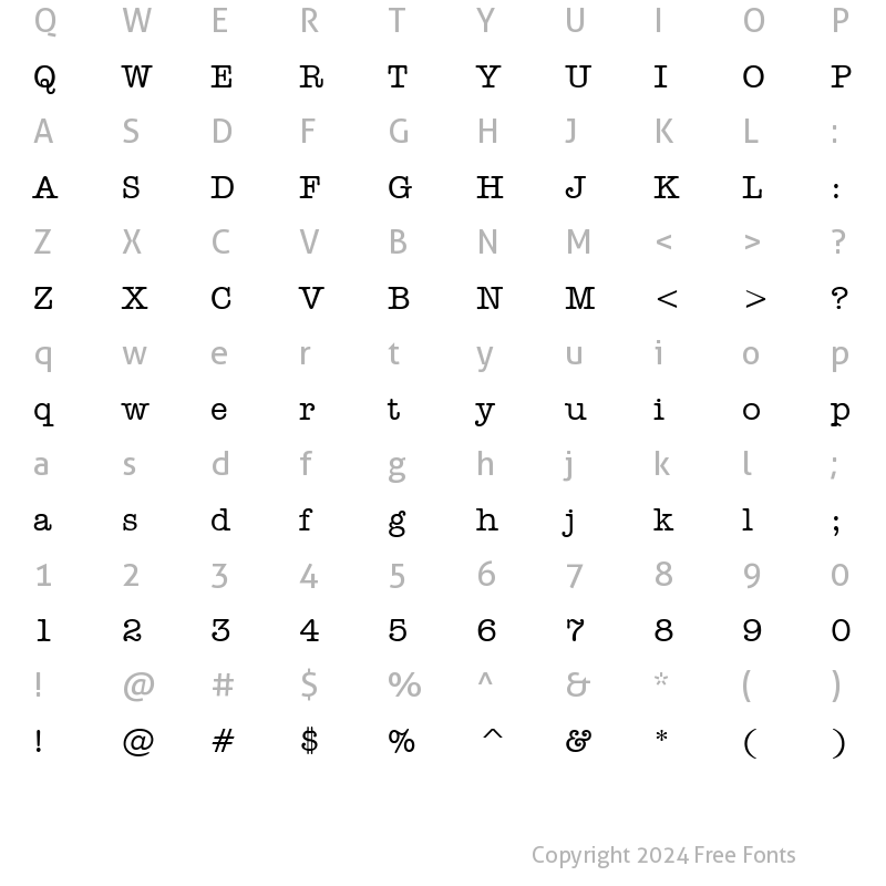 Character Map of Headline Normal