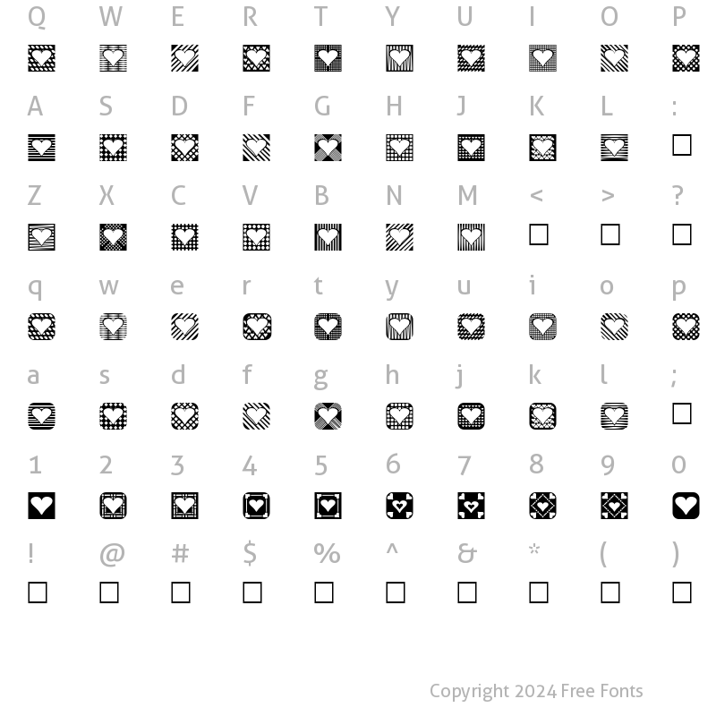 Character Map of Heart Things 2 Normal