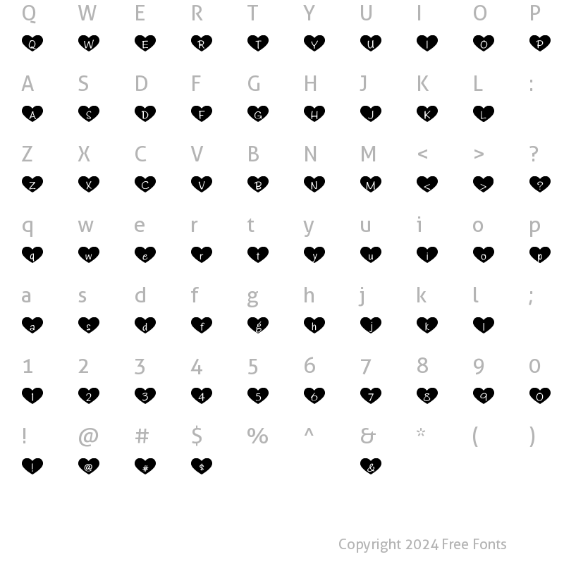 Character Map of HeartAttack HeartAttack