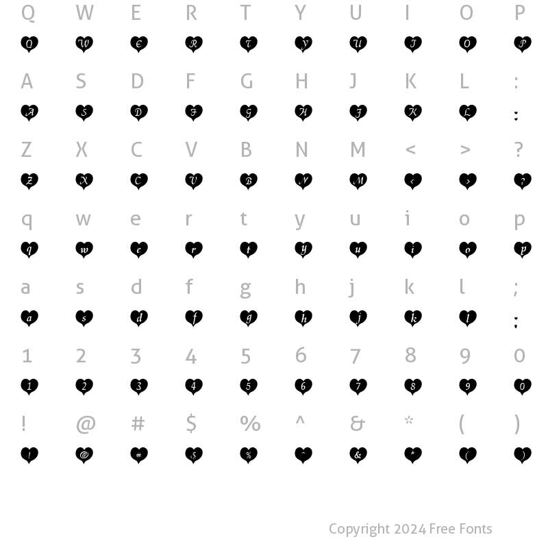 Character Map of HeartBlack Becker Normal