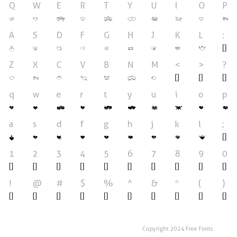 Character Map of HeartBreaker BTN Regular