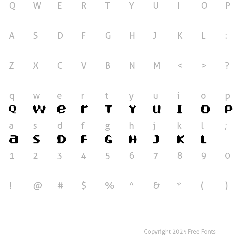 Character Map of Heartely Fontely Regular