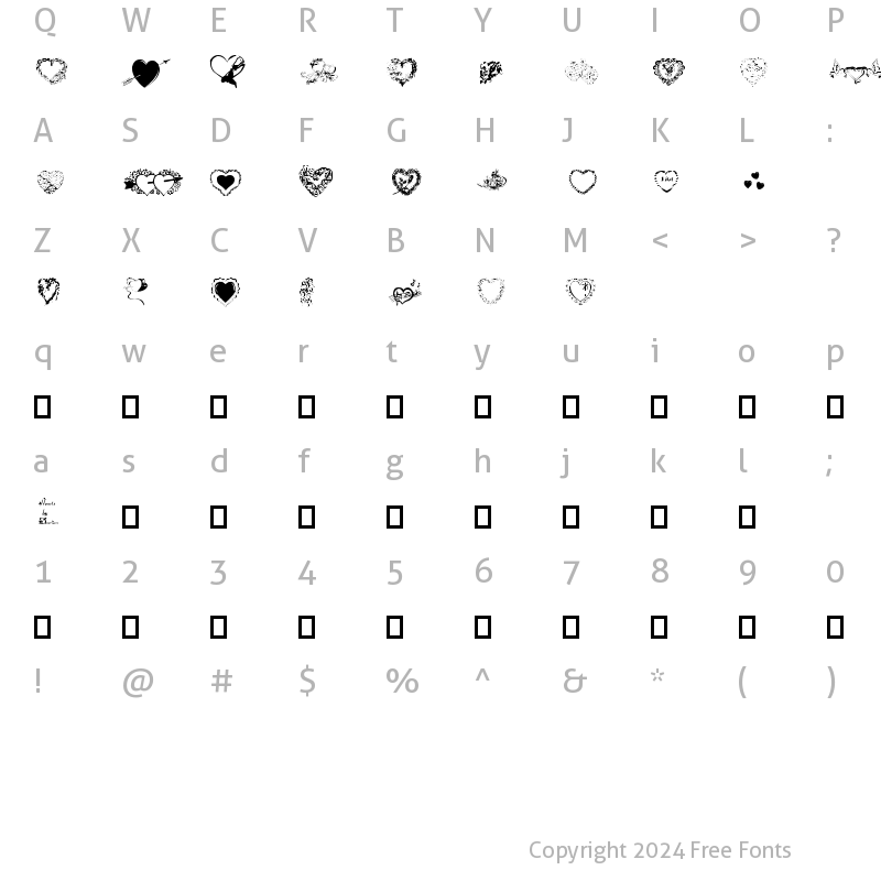 Character Map of Hearts by Darrian Semi-expanded