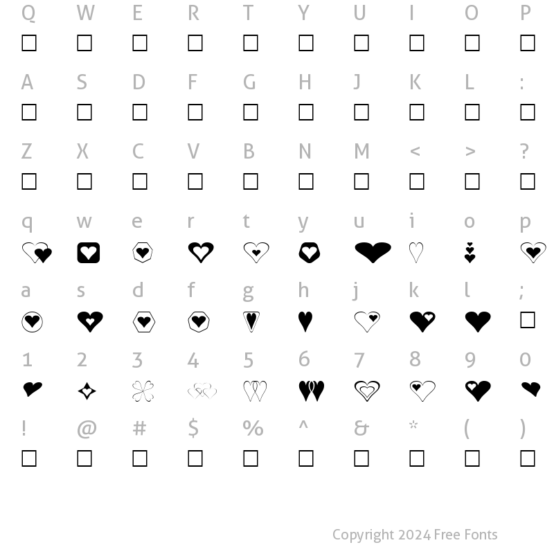 Character Map of Hearts for 3D FX Normal