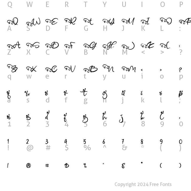 Character Map of Heaster Salt Regular