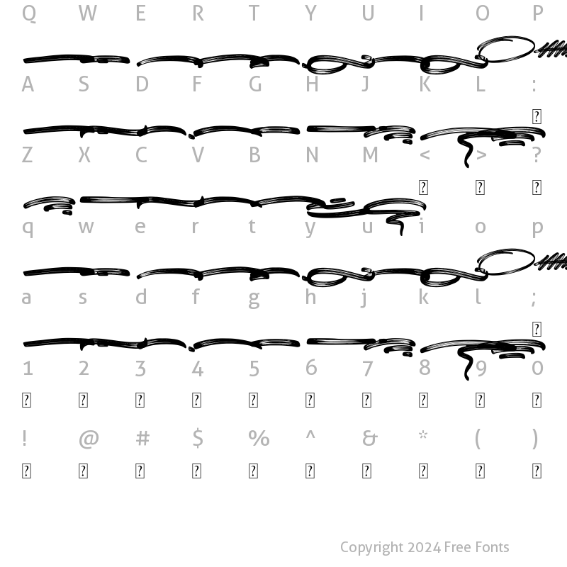 Character Map of Heavy Brush Swash