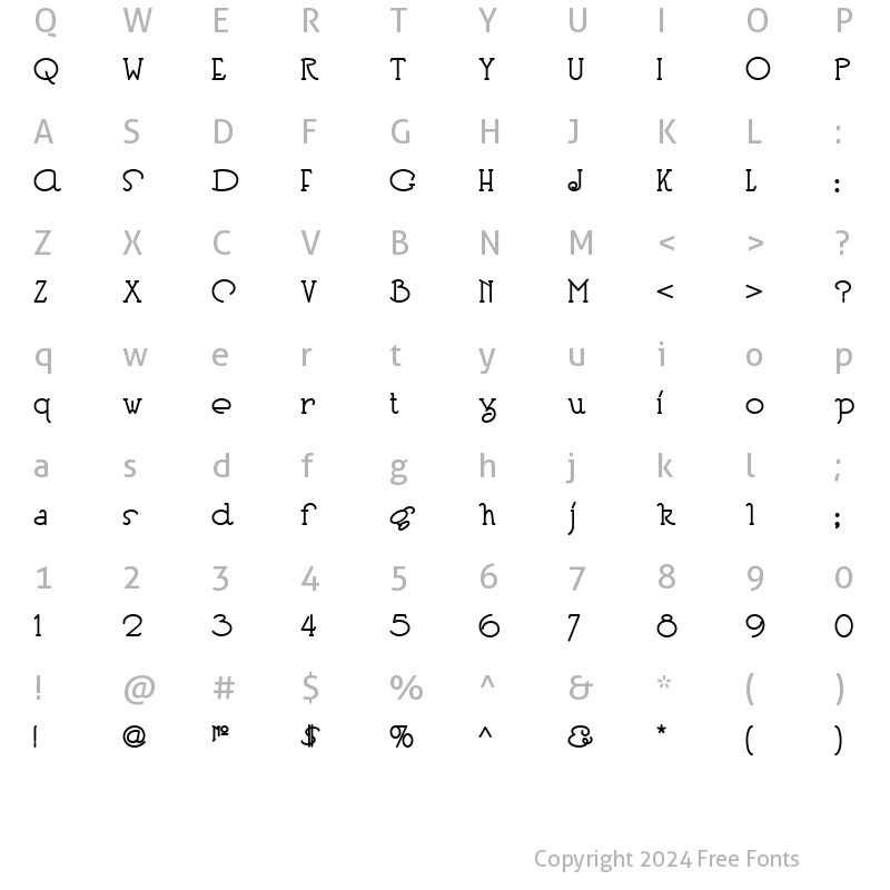 Character Map of HeberlingCasualNF Bold