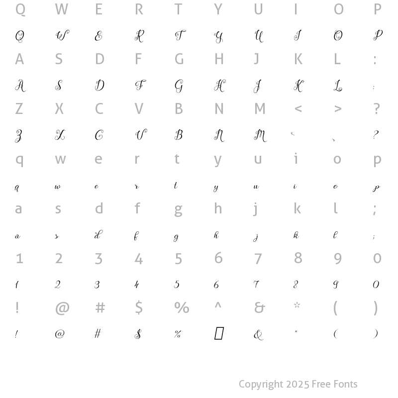 Character Map of Hebydia Regular