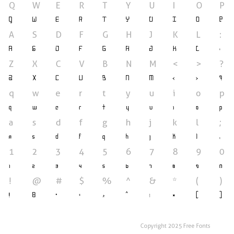 Character Map of Heckler Regular