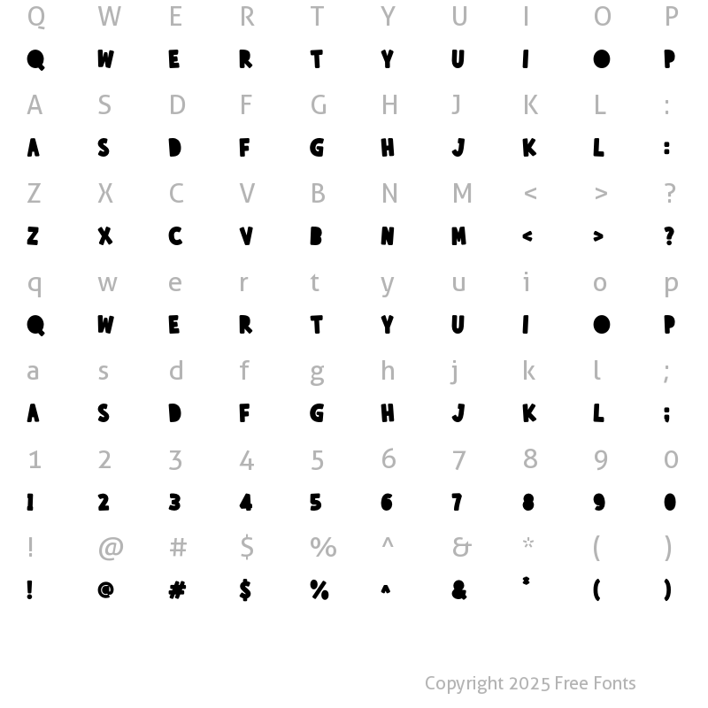 Character Map of Heellaaz Regular