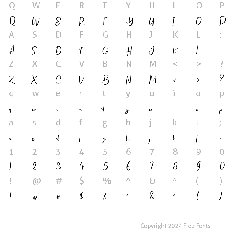 Character Map of Hefasik Regular