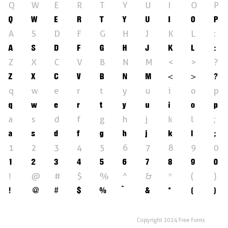 Character Map of HegelCondExtrabold Regular