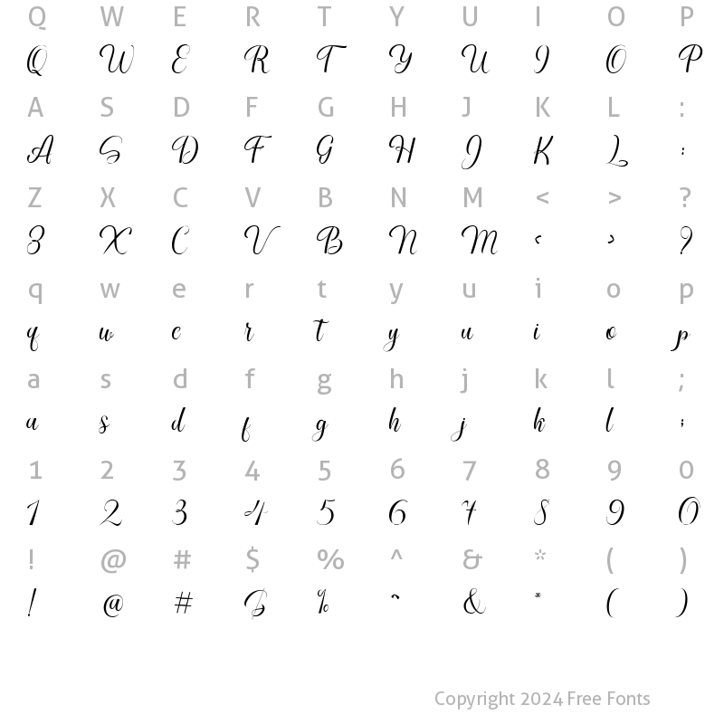 Character Map of Heikal Script Regular